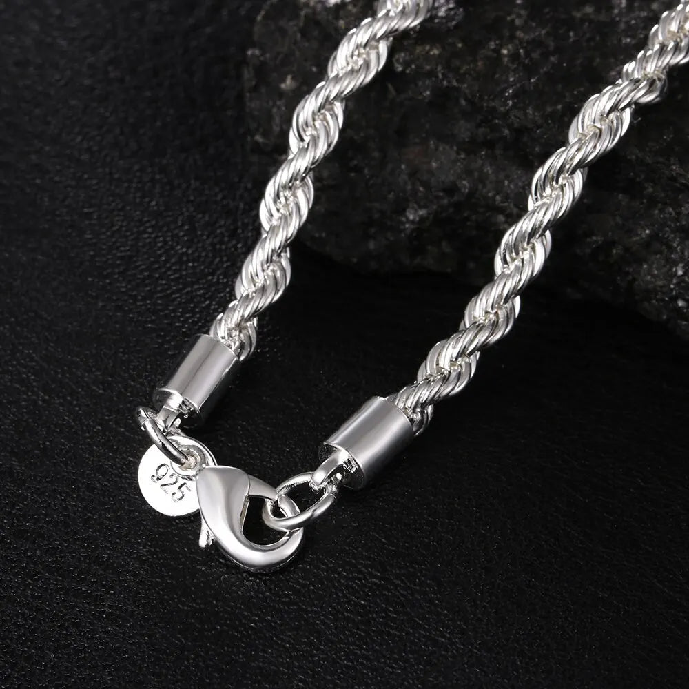 Chain Twisted Rope Mens Necklace Bracelet Set