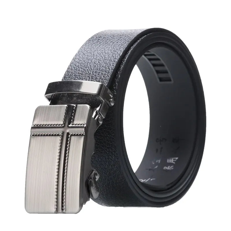 Mens Belt Automatic Click Buckle Split Leather