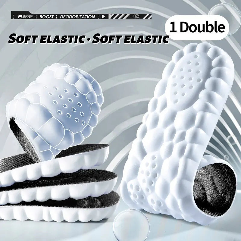 5D Sports Shoes Insoles PU Soft Breathable Shock Absorption