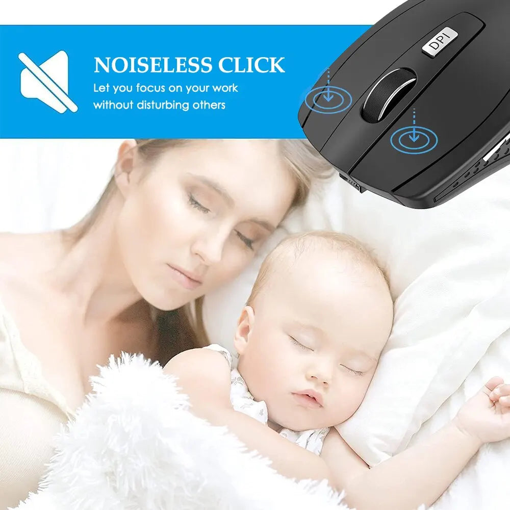 Wireless Mouse Silent 2.4G Portable Adjustable DPI Levels