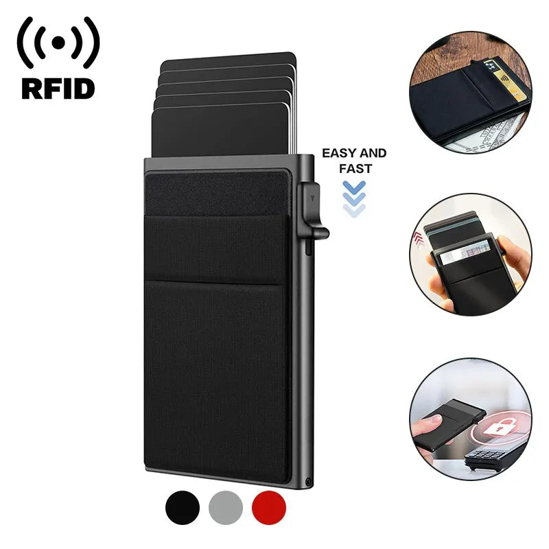 Rfid Credit Card Holder Mini Metal Wallet