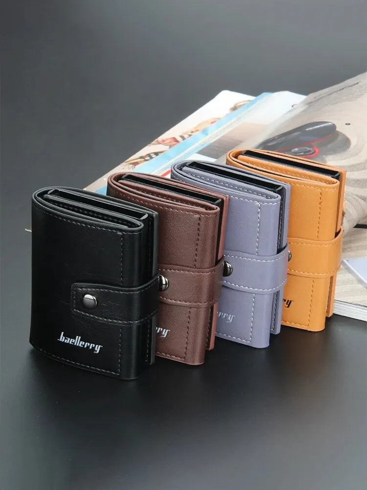 Metal Aluminum Buckle RFID Mens Wallet Card Holder