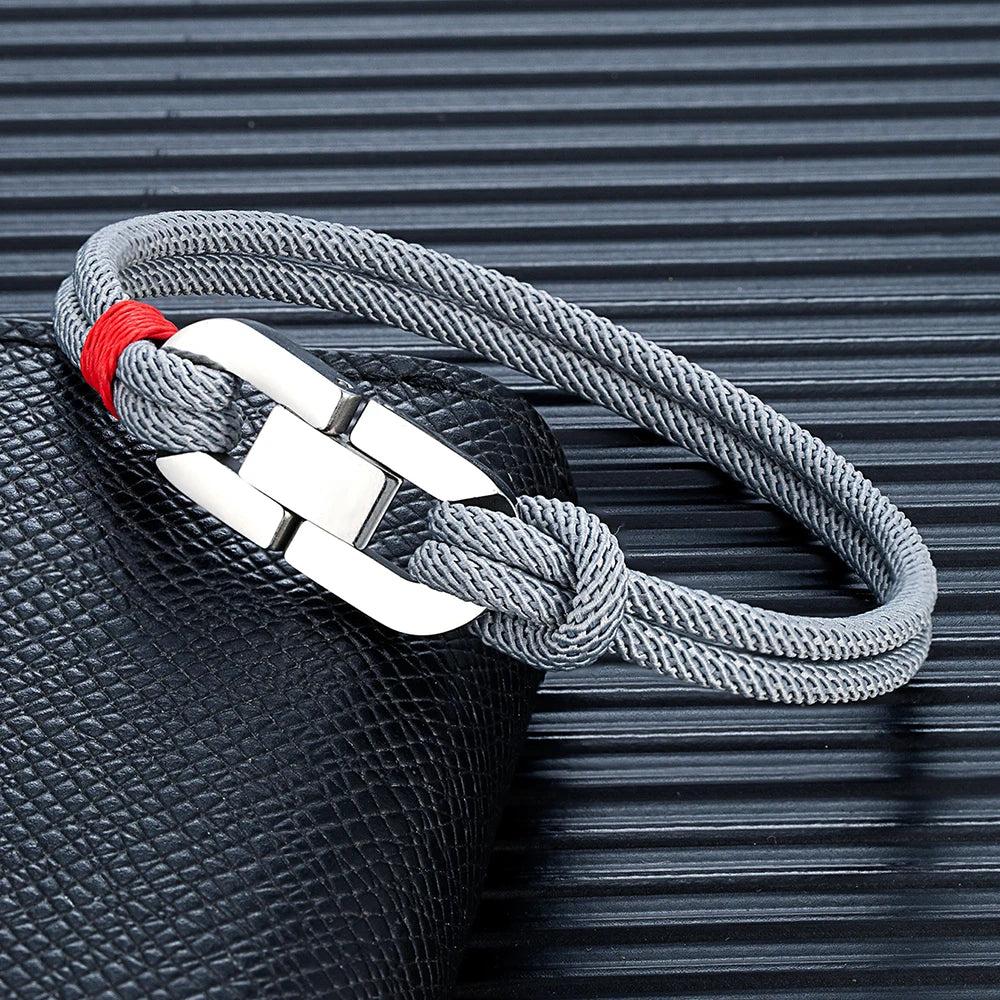 Double Strand Braided Rope Bracelet for Men Women Couple