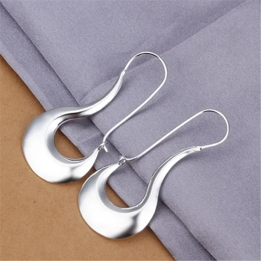 Fine 925 Sterling Silver Drop Earrings Charm for Women