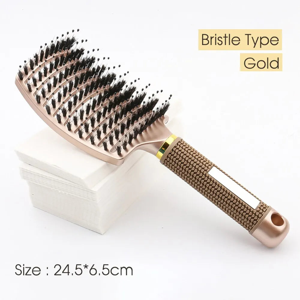 Hair Comb Detangling Brush Bristle Nylon Women Wet Massage Comb