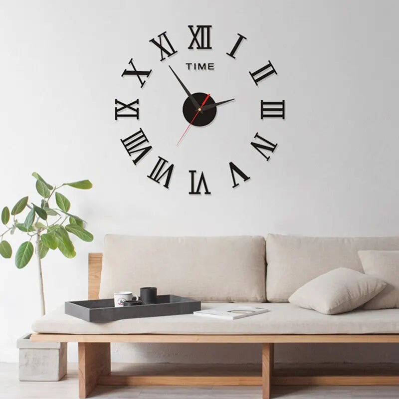 3D Acrylic Wall Clock Roman Numerals Design