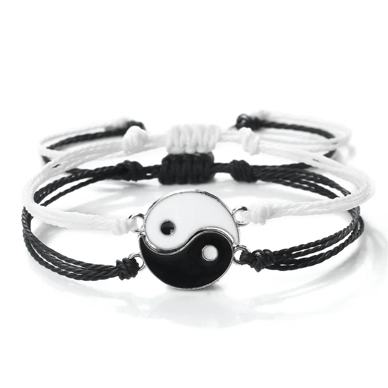 Dragon Tai Chi Gossip Braided Bracelet for Womens Mens