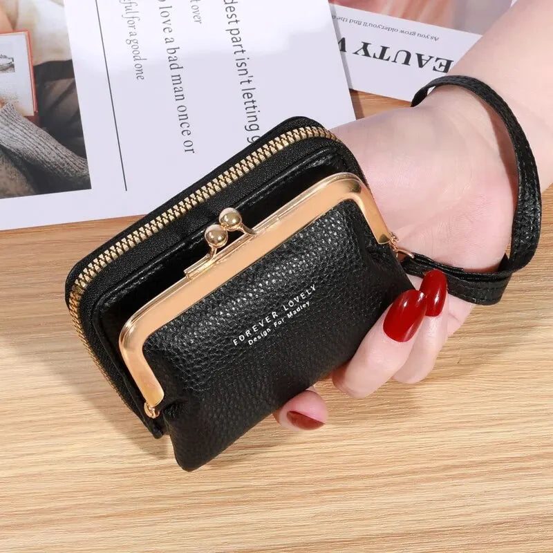 Womens Wallet Wrist Strap Large Capacity Coin Clip Bag