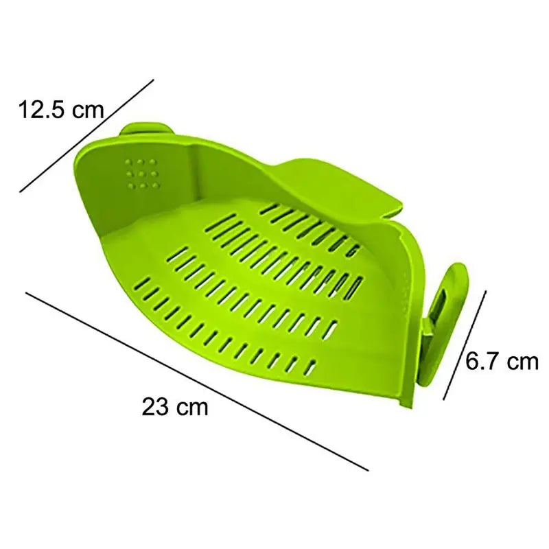 Universal Silicone Clip on Pan Pot Strainer Anti Spill Pasta Pot Strainer