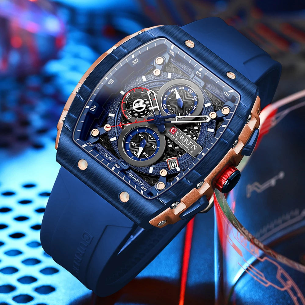 Mens Quartz Watch Waterproof Luminous Chronograph Wristwatch