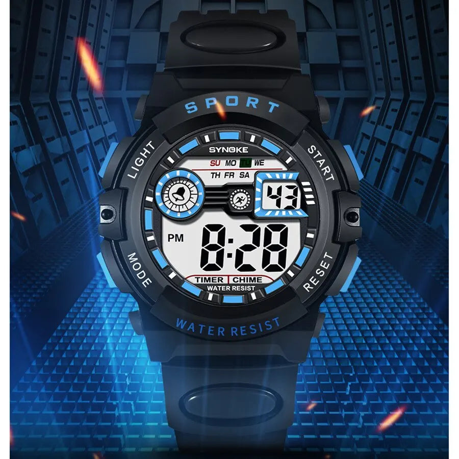 SYNOKE Men Student Digital Watch Waterproof Multifunction