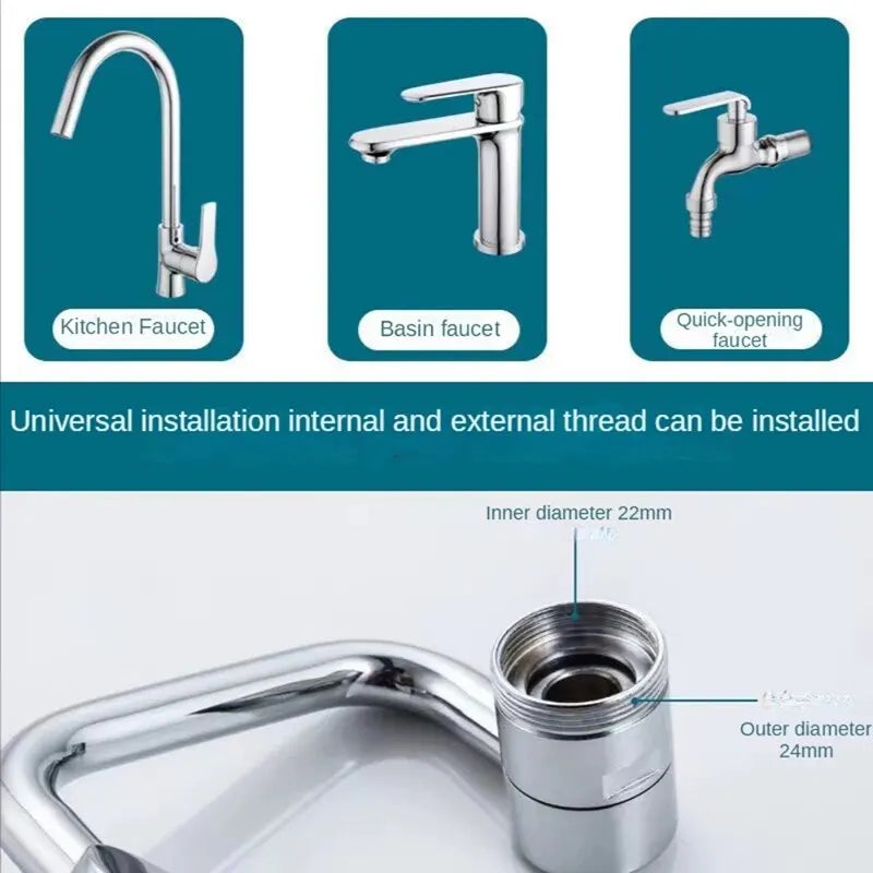 Faucet Extender Rotatable Multifunential Universal